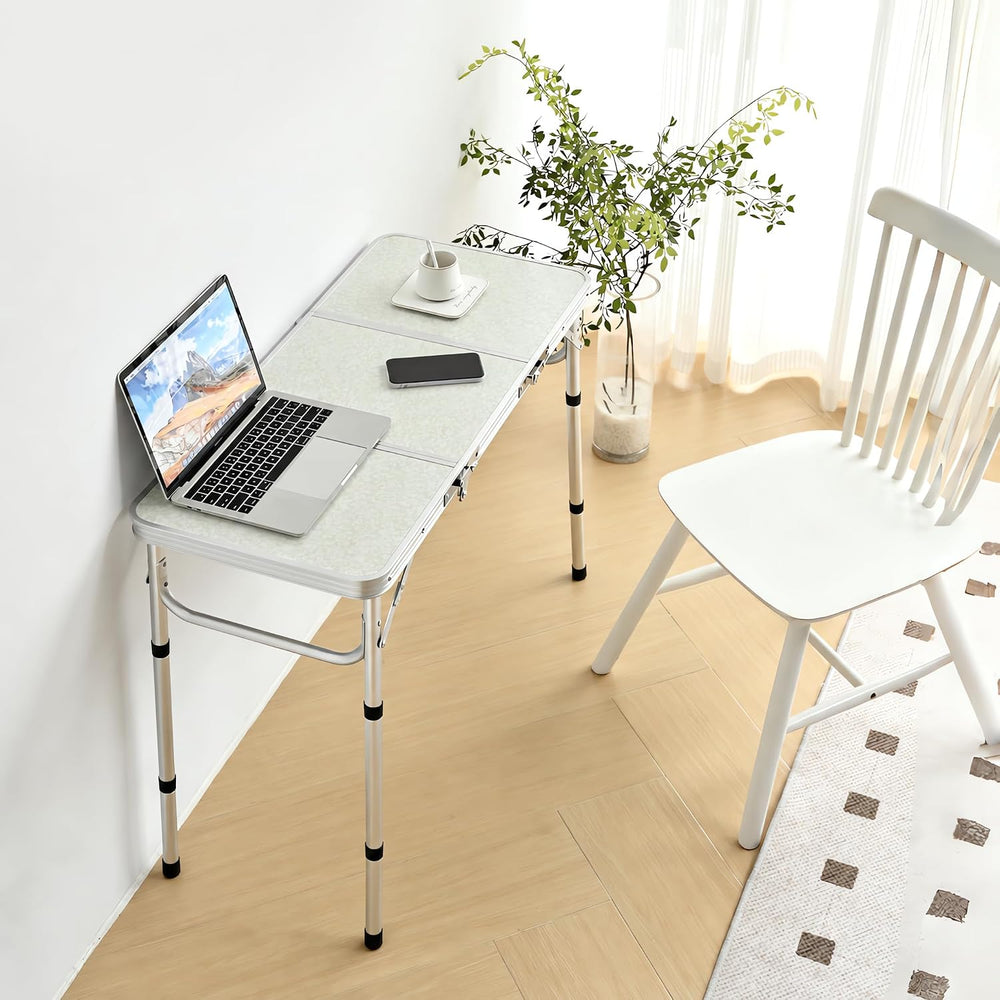 Folding Camping Table,35"L x16"W Aluminum Camp Table with Adjustabl...
