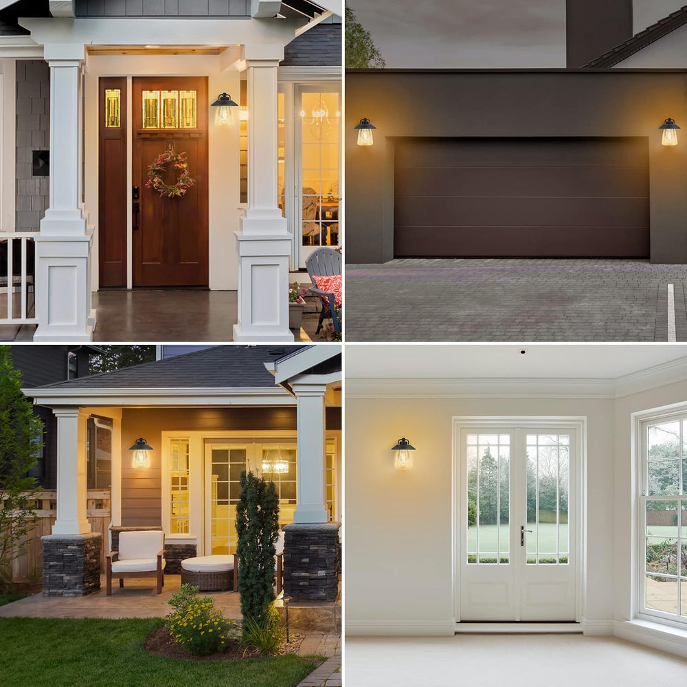 LUTEC Outdoor Indoor Wall Lantern, Farmhouse Barn Wall Sconce Lighting Fixtur...