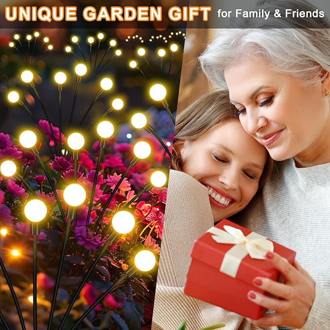 Solar Garden Lights Outdoor, 10 Pack 60LED Waterproof Solar Powered Lights fo...