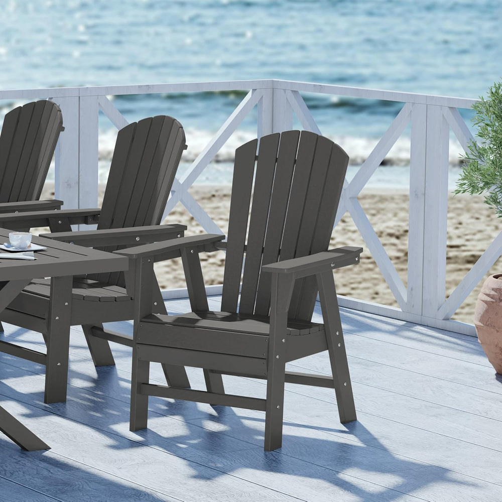 WestinTrends Dylan Outdoor Patio Shell-Back Adirondack Dining Chair Weather R...