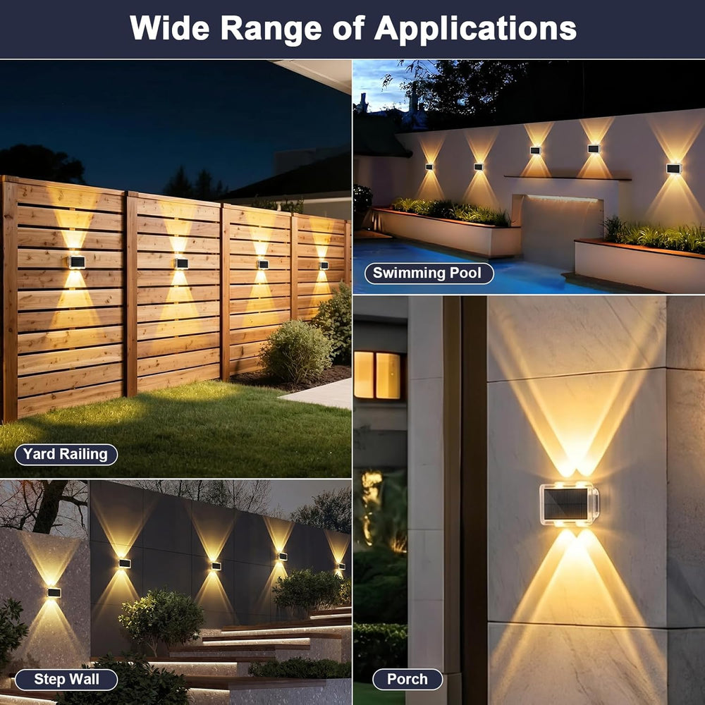 Solar Fence Lights Outdoor, Up Down Glow Solar Powered Wall Lights with 3 Mod...