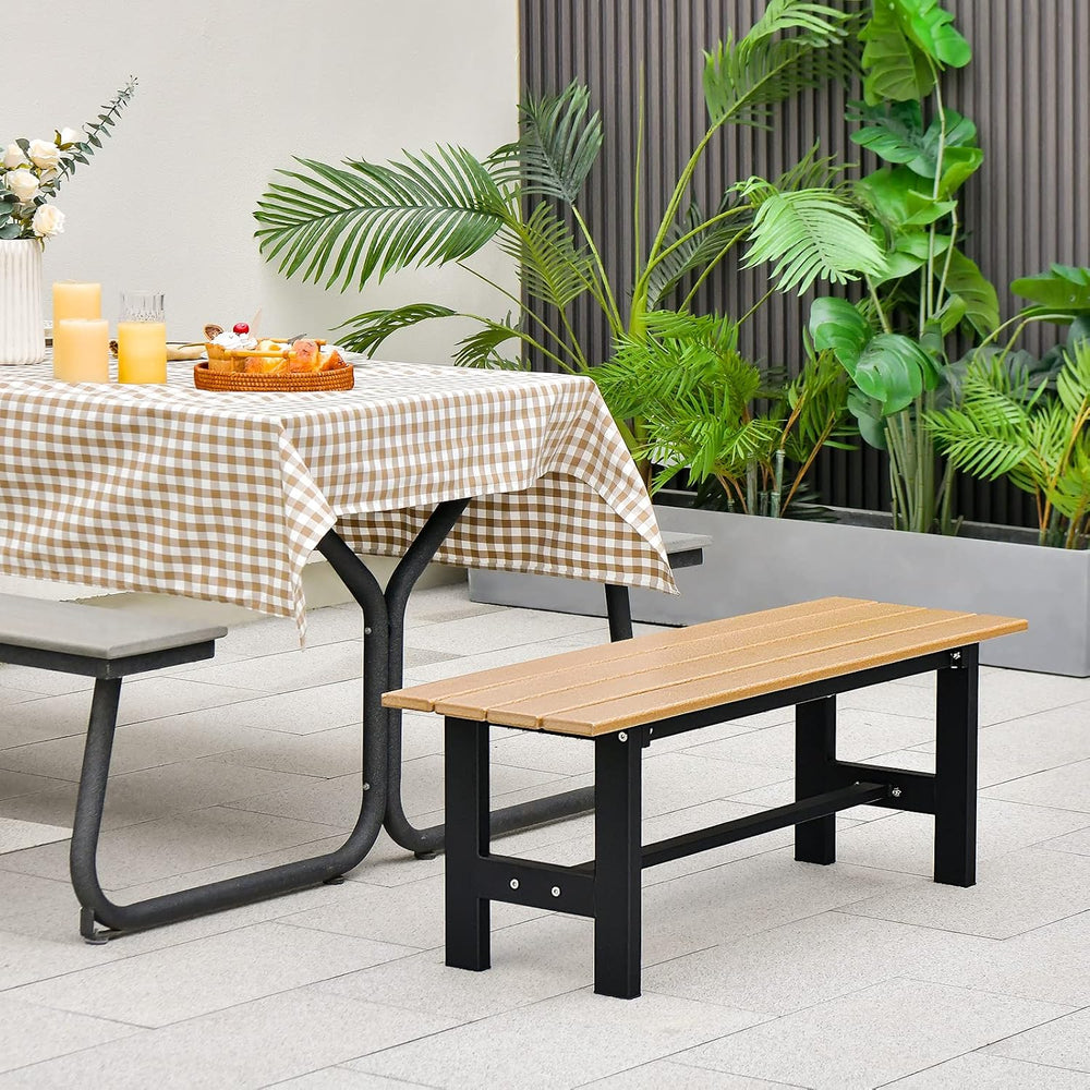GIANTEX 2-Pack Outdoor Bench Seat,Backless Patio Garden Bench, 660 LBS Load