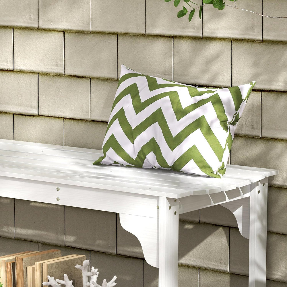 Outsunny Wooden Garden Bench Outdoor Park Bench with Slatted Seat White