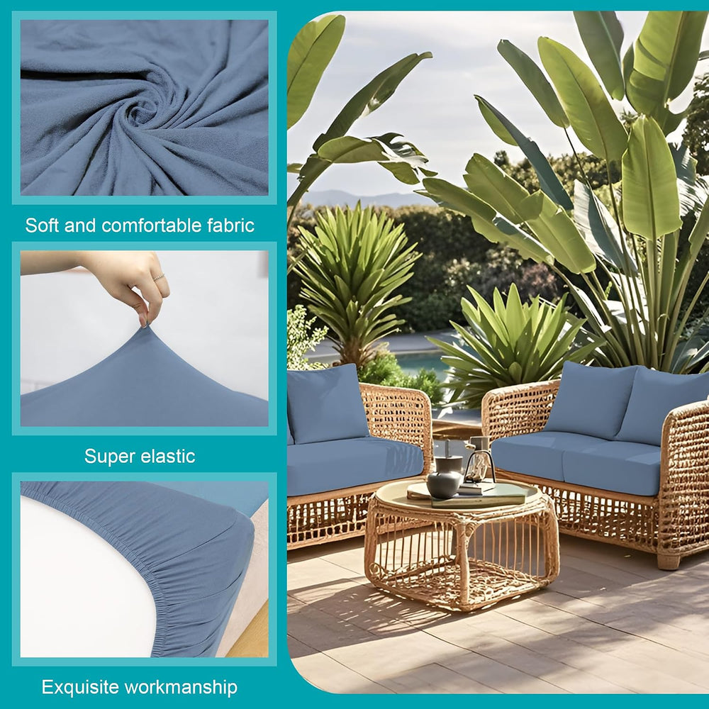 12 Pcs Outdoor Cushion Covers, Patio Sofa Cushion Covers Replacement