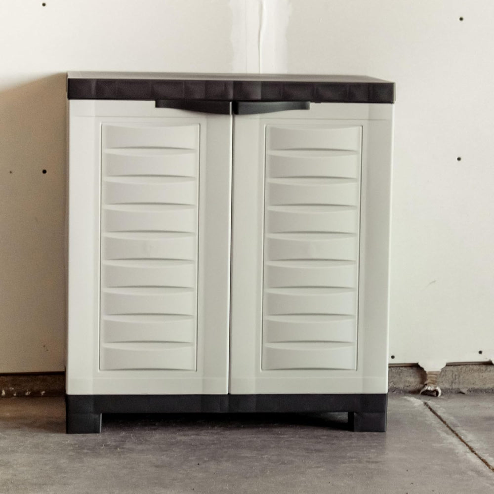 Sunnydaze 25.5" Garage Storage Cabinet with Adjustable Shelf, Gray