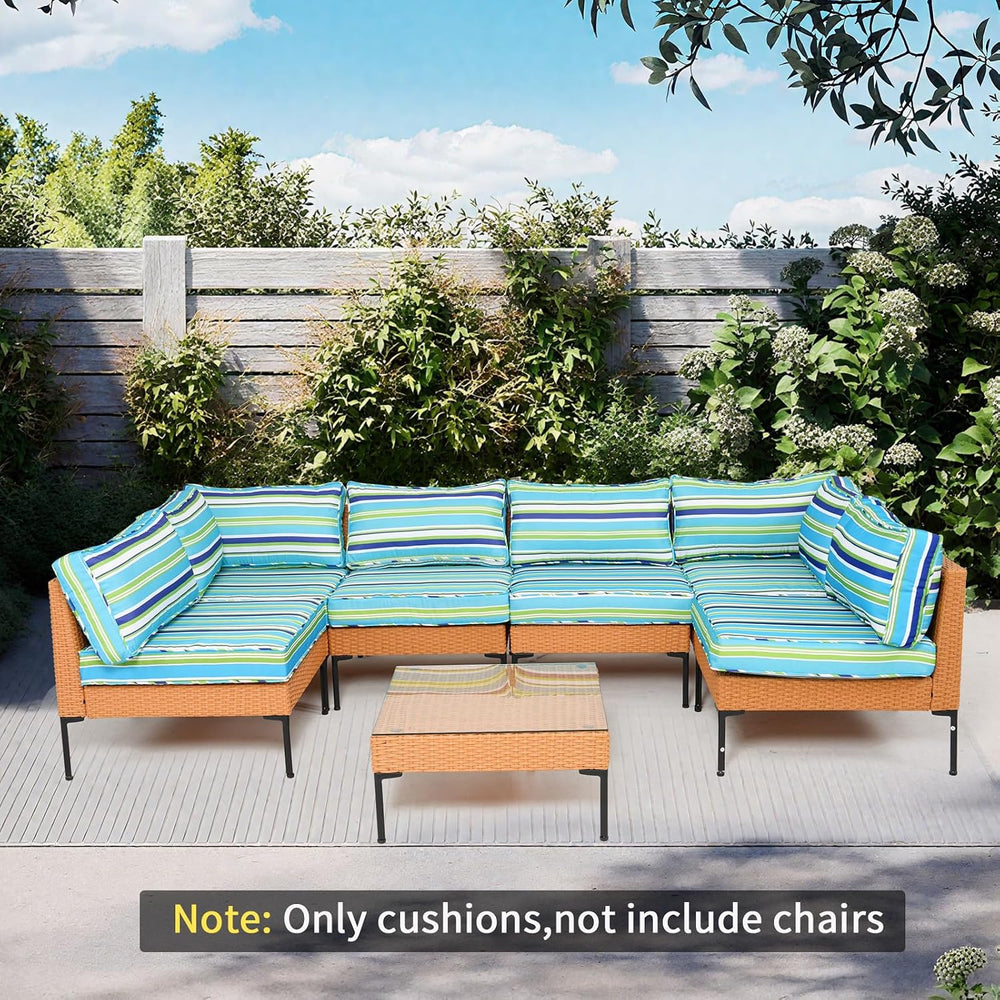 Outdoor Cushions for Patio Furniture 14-Piece Outdoor Sofa Replacement Cushio...