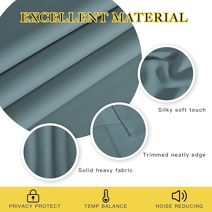 NICETOWN Sliding Glass Door Curtain 120 inches Long, Grommet Room Darkening T...