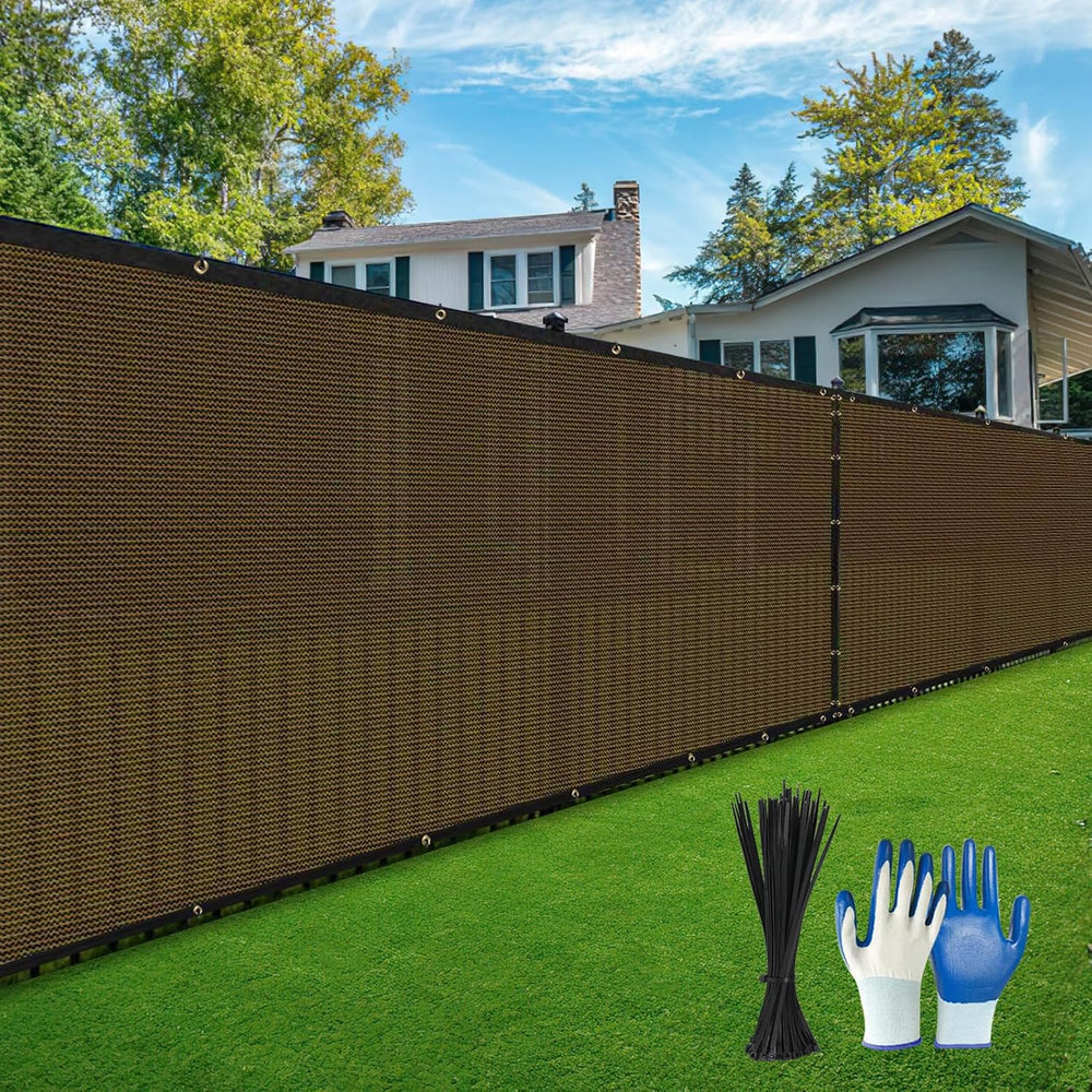 Privacy Fence Screen,with Gloves, 4X50FT Heavy Duty 220GSM 98% Blockage Priva...
