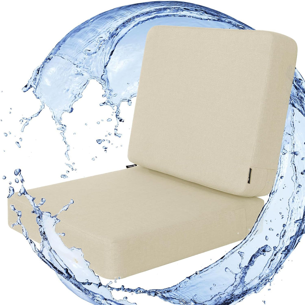 Favoyard Outdoor Deep Seat Cushion Set, 22 x 22 Inch, Beige
