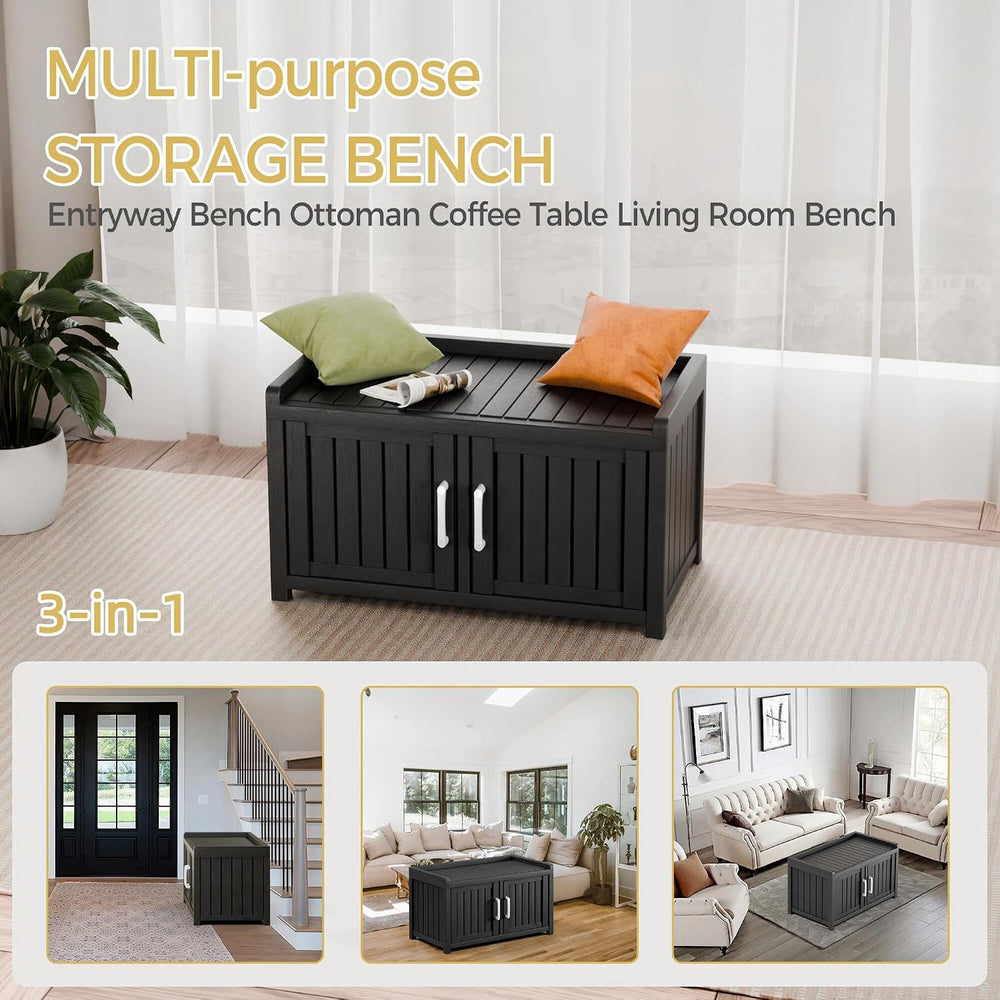 2-Tier Outdoor Shoe Storage with Adjustable Shelves for Entryway, Hallway