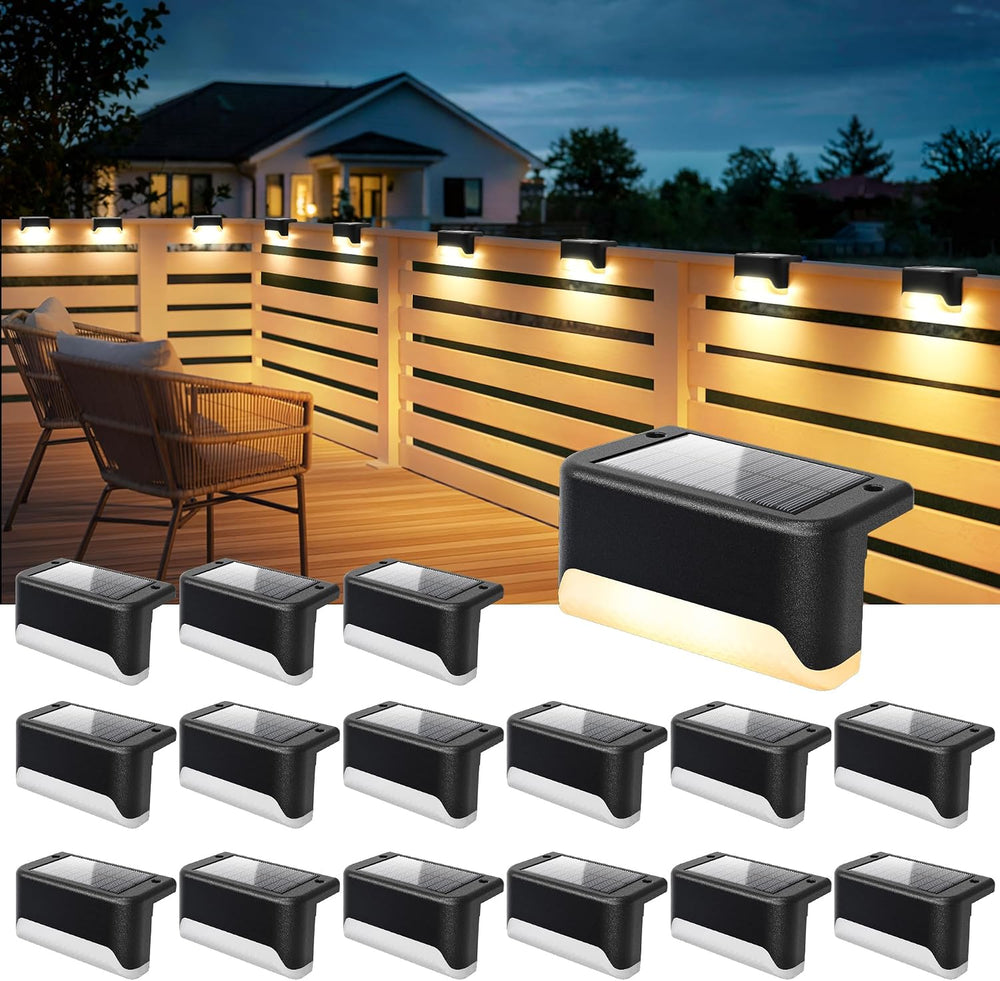 SOLPEX Solar Deck Lights Outdoor,Fence Lights Waterproof,16 Pack Warm White