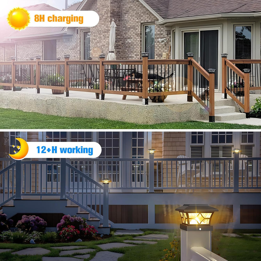 VOLISUN Solar Post Cap Lights Outdoor, Solar Powered Fence Cap Lights for 4x4...