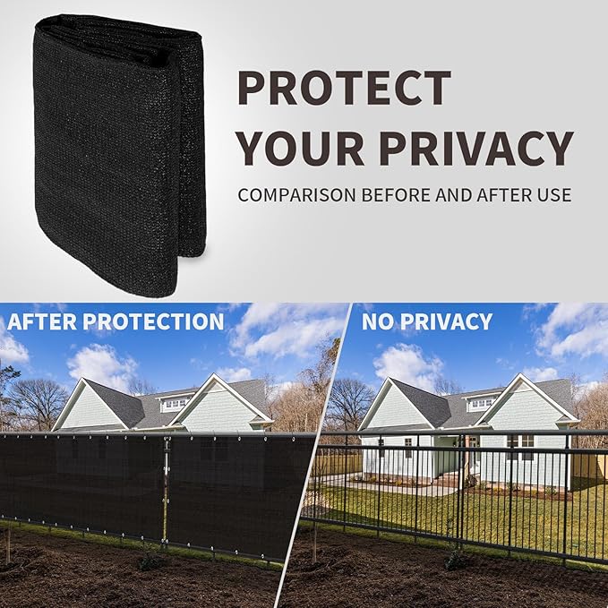 LOVE STORY Custom Size 3.3'x6' Black Balcony Privacy Screen,UV Block ...