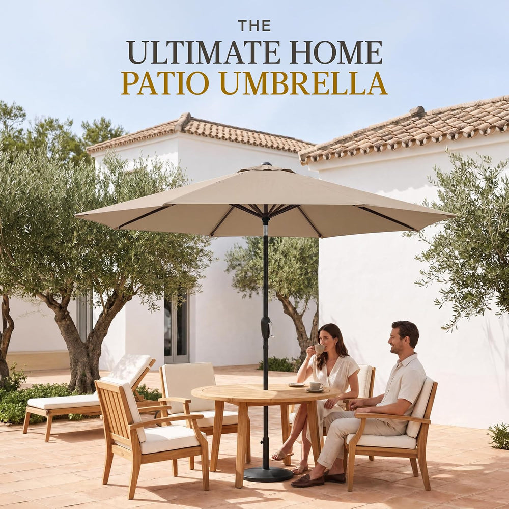 9ft Commercial Grade Patio Umbrella, 5-Year Fade Resistant 260 GSM Polyester ...