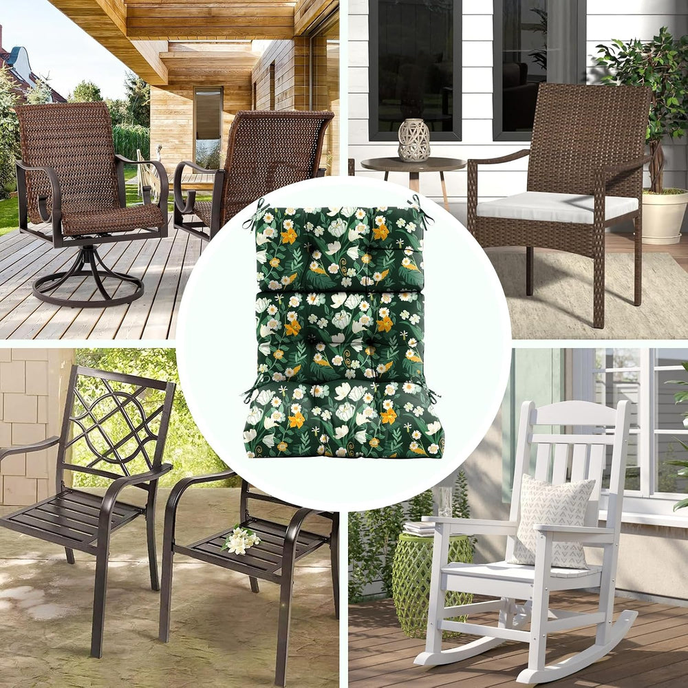 Outdoo Chair Cushions for Patio Furniture 45x22x4”, Green FL