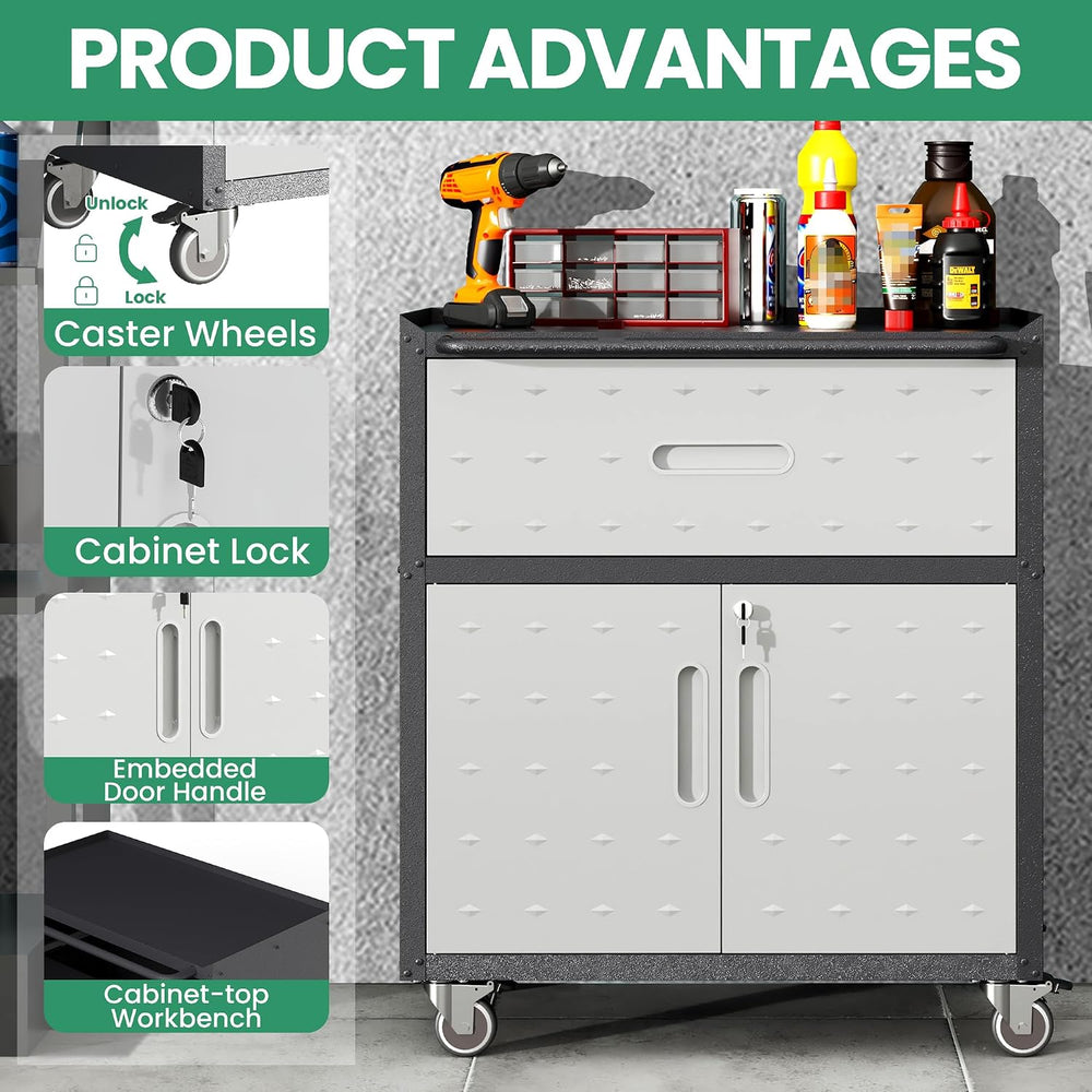 Garage Cabinet System | Heavy Duty Steel All-in-One Modular Garage Cabinet Se...