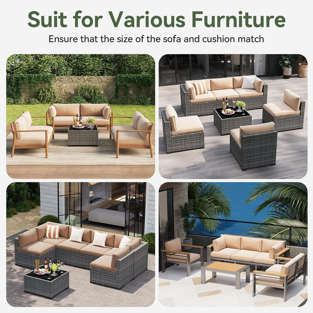 Aoxun 14-Piece Replacement Cushions for Outdoor Furniture, Outdoor Cushions f...