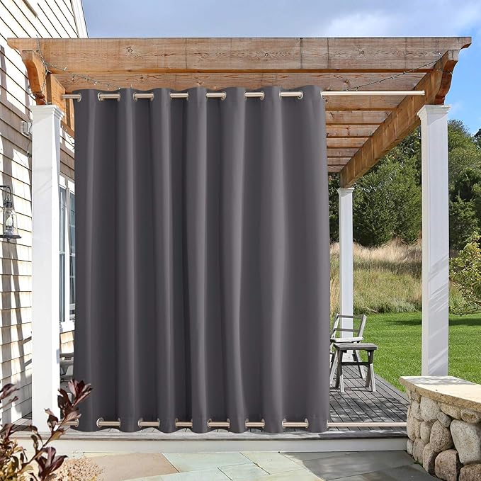 NICETOWN Outdoor Curtain for Patio Waterproof Public Separator, Rustproof Top...