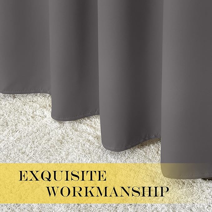 NICETOWN Blackout Sliding Door Curtain, Grommet Top Thermal Insulated Extra W...