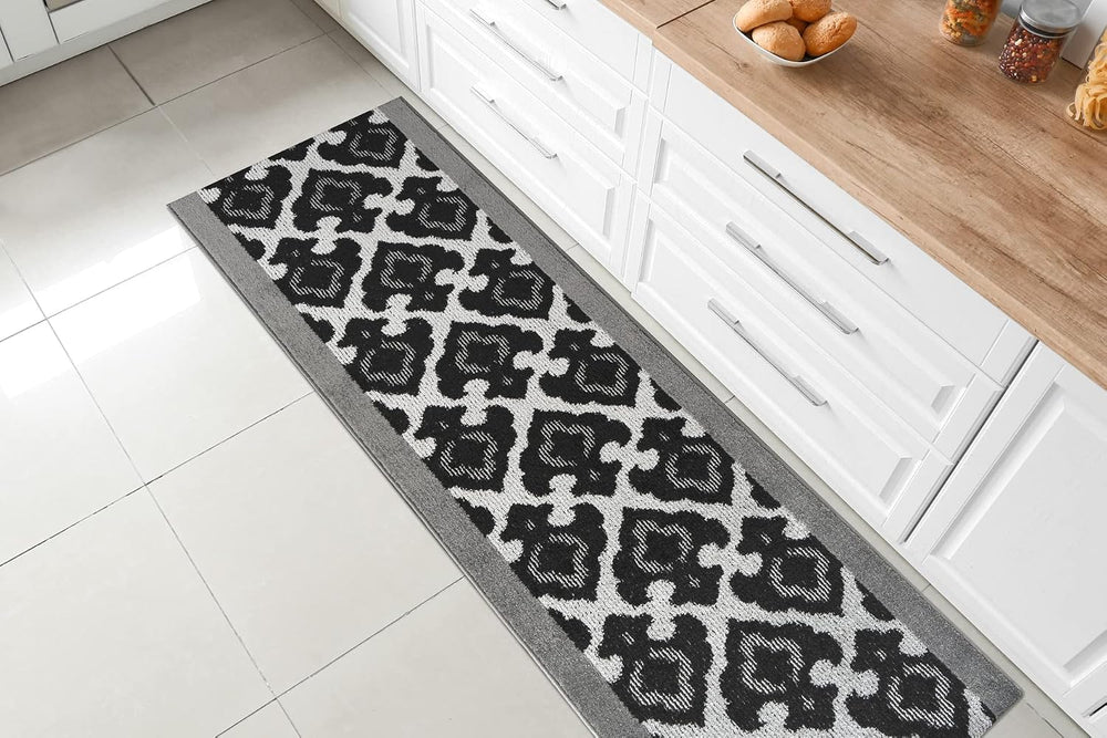 Custom Length Cut to Size Fleur de Lis Inspired Carpet Runner Rug for Hallway...