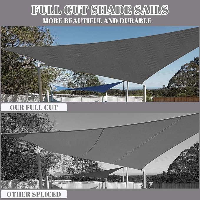 Cool Area Sun Shade Sail 12x16FT Rectangle Shade Canopy Outdoor Sunshade for ...