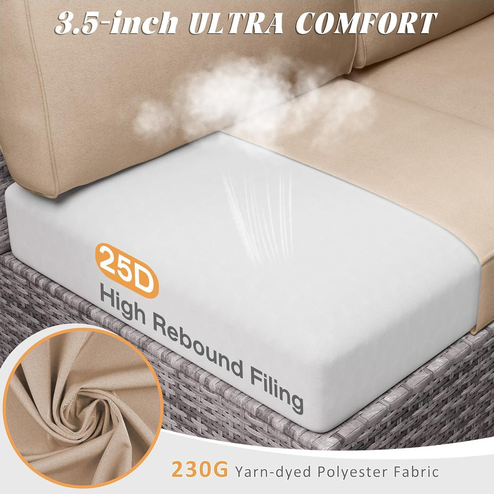 Patio Cushions for Outdoor Furniture,Water-Resistant Outdoor Cushions for 6 S...