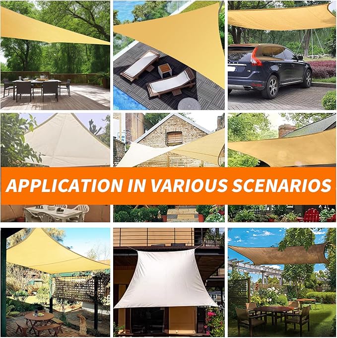 12'x16' Sun Shade Sail Curved Commercial Outdoor Shade Cover Turquois...