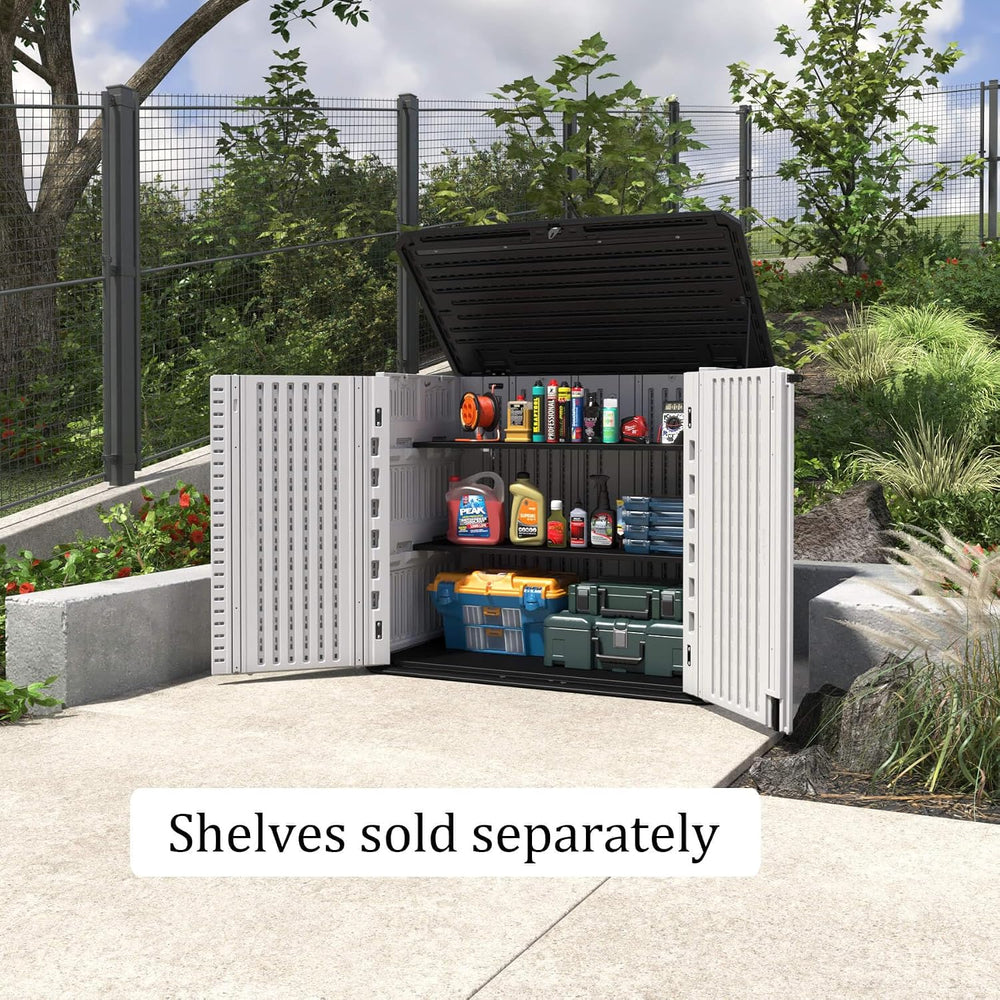 HOMSPARK Storage Shed Weather Resistance, Multi-Purpose Outdoor Storage Cabin...