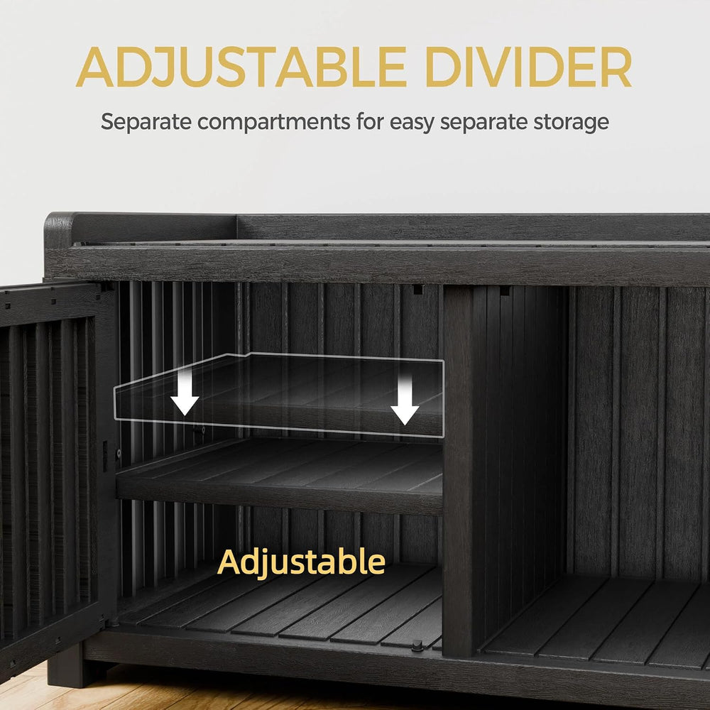 2-Tier Outdoor Shoe Storage with Adjustable Shelves for Entryway, Hallway