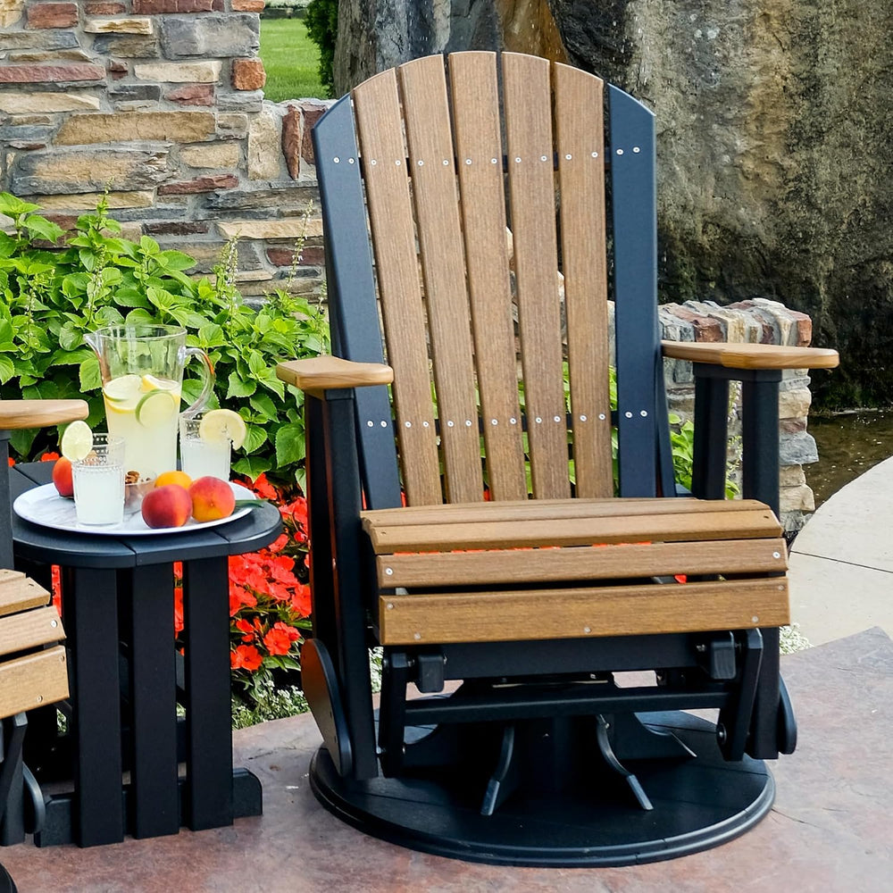 LuxCraft 2' Adirondack Outdoor Swivel Glider Chair, Patio Gliding Rocker,...