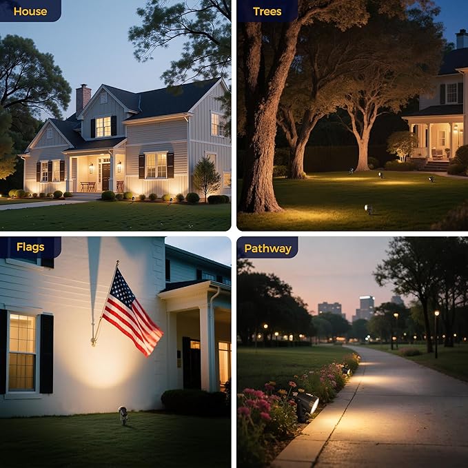 L LOHAS LED 12W Dusk to Dawn Outdoor Lighting, Auto On/Off 3000K Landscape Ou...