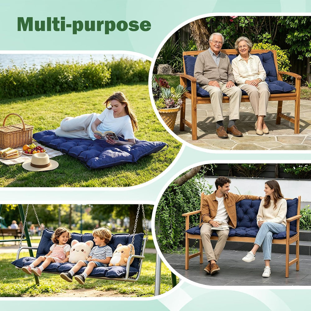 Porch Swing Cushions, 60x40 Inch Outdoor Bench Cushion, Waterproof Swing Cush...