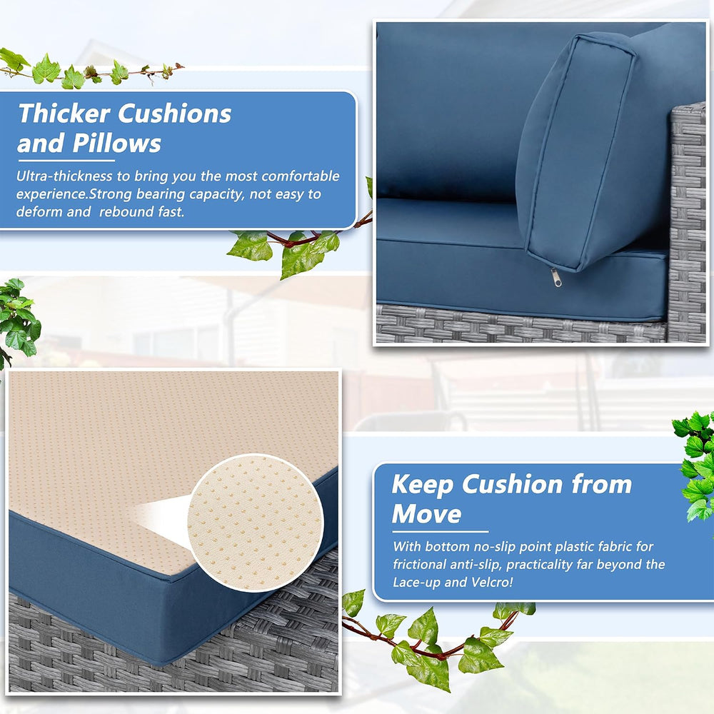 Patio Furniture Sets, 5 Piece Outdoor Sectional Sofas, Wicker Rattan Outdoor ...