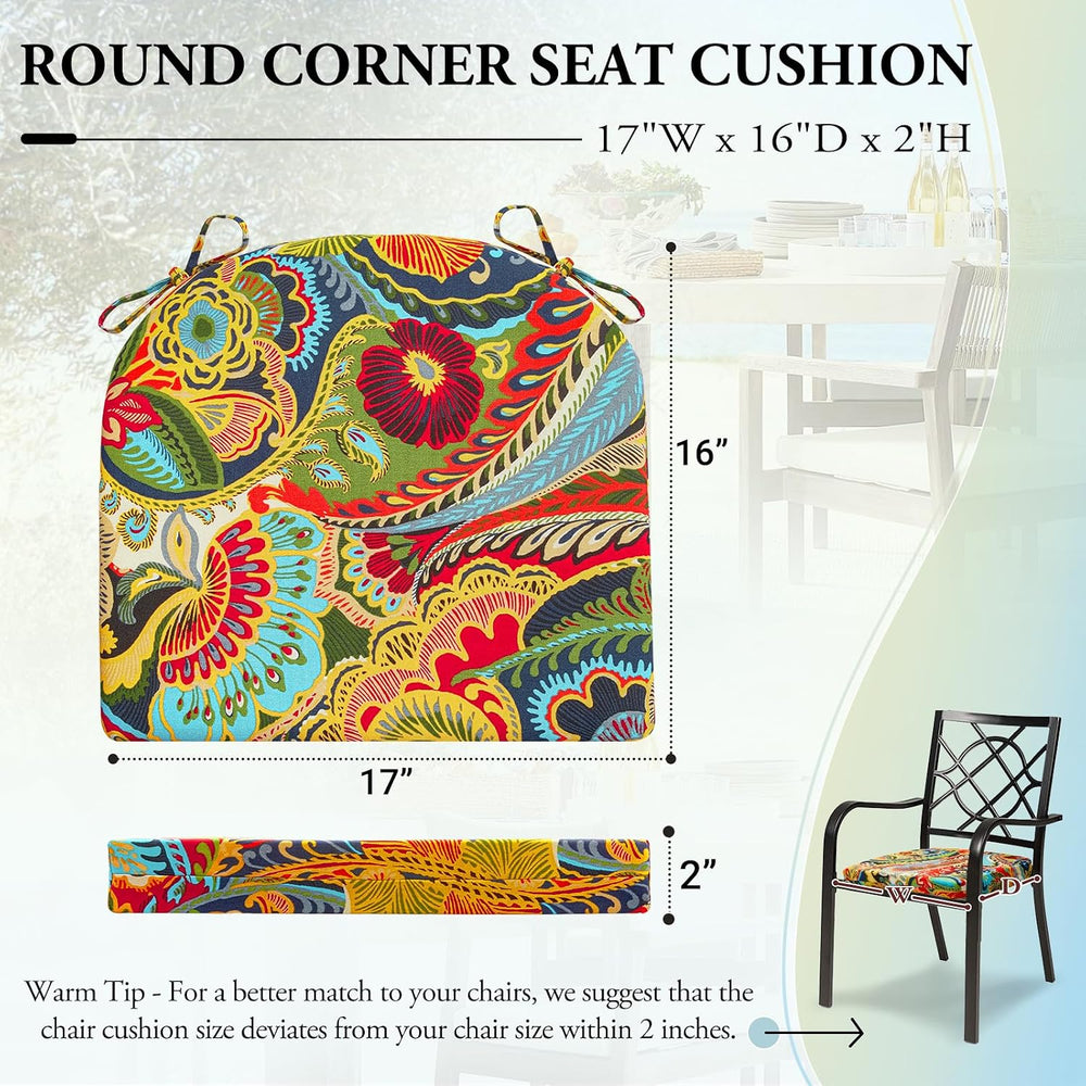 Wellsin Outdoor Chair Cushions for Patio Furniture - Patio Chair Cushions Set...