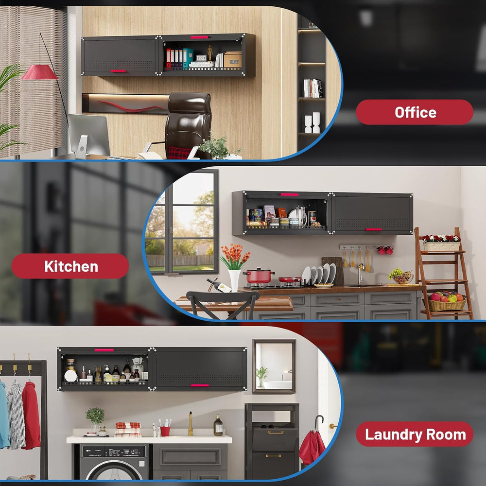 Kelueo 31.5" Metal Wall Cabinet,Garage Wall Cabinet with Up-Flip Door
