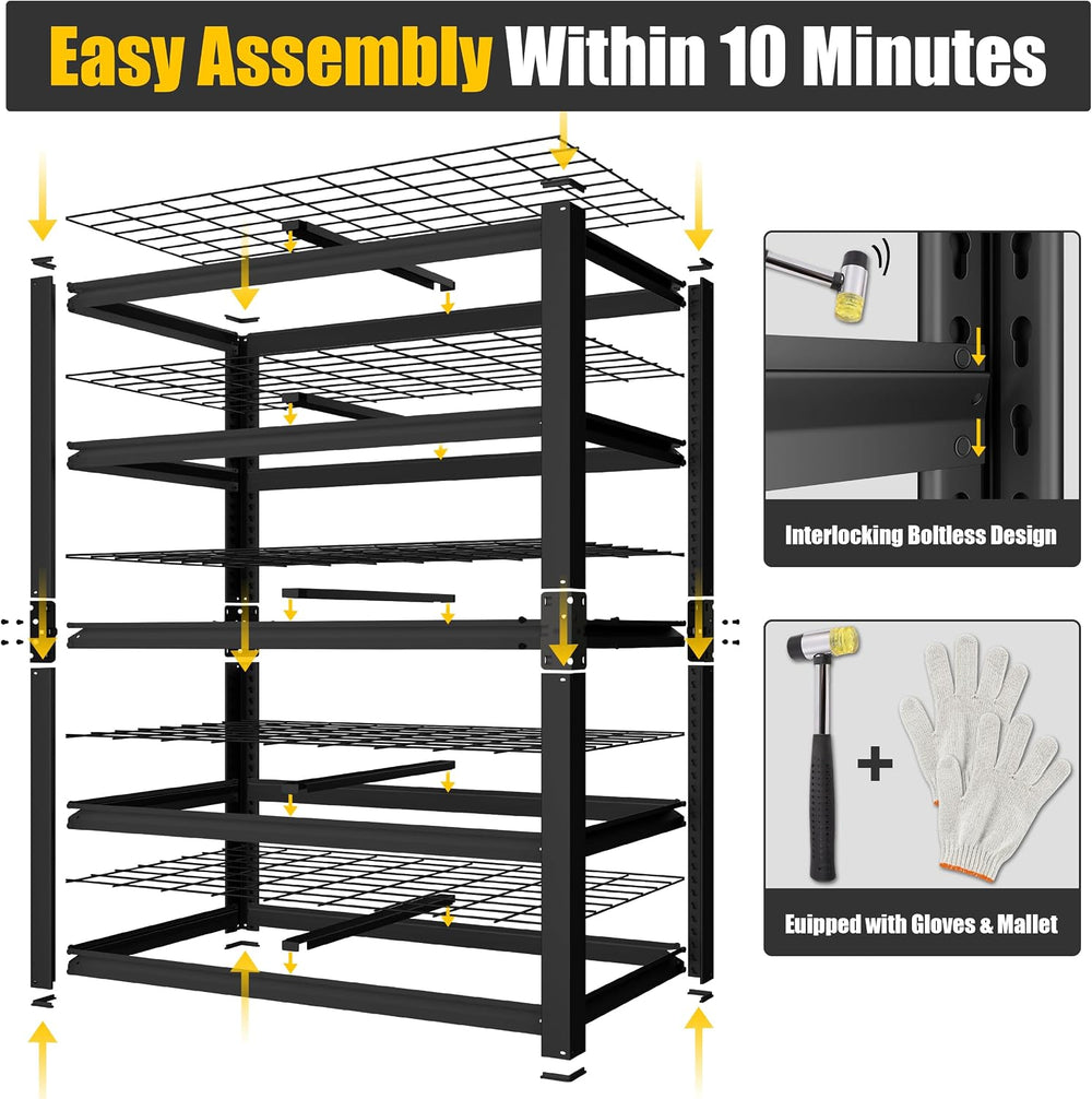 PrimeZone 48"W X 24"D X 72"H 5 Tier Heavy Duty Garage Shelving...