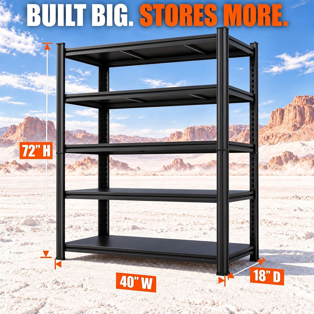 Garage Shelving 72"H x 40"W x 18"D Heavy Duty Storage Shelves ...