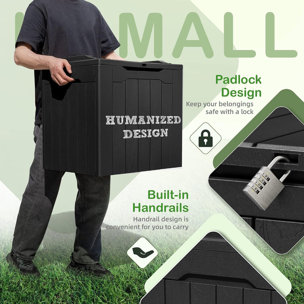 Homall 31 Gallon Deck Box Resin Waterproof Outdoor Storage Box Lockable