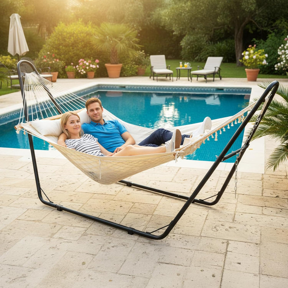 2026 Upgraded-ONCLOUD Hammock with Stand for Outsides, Heavy Duty Adjustable ...