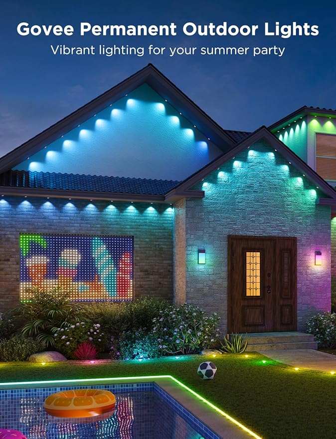 Govee Permanent Outdoor Lights 2, 50ft RGBIC Outdoor Lights with 36 LED Light...