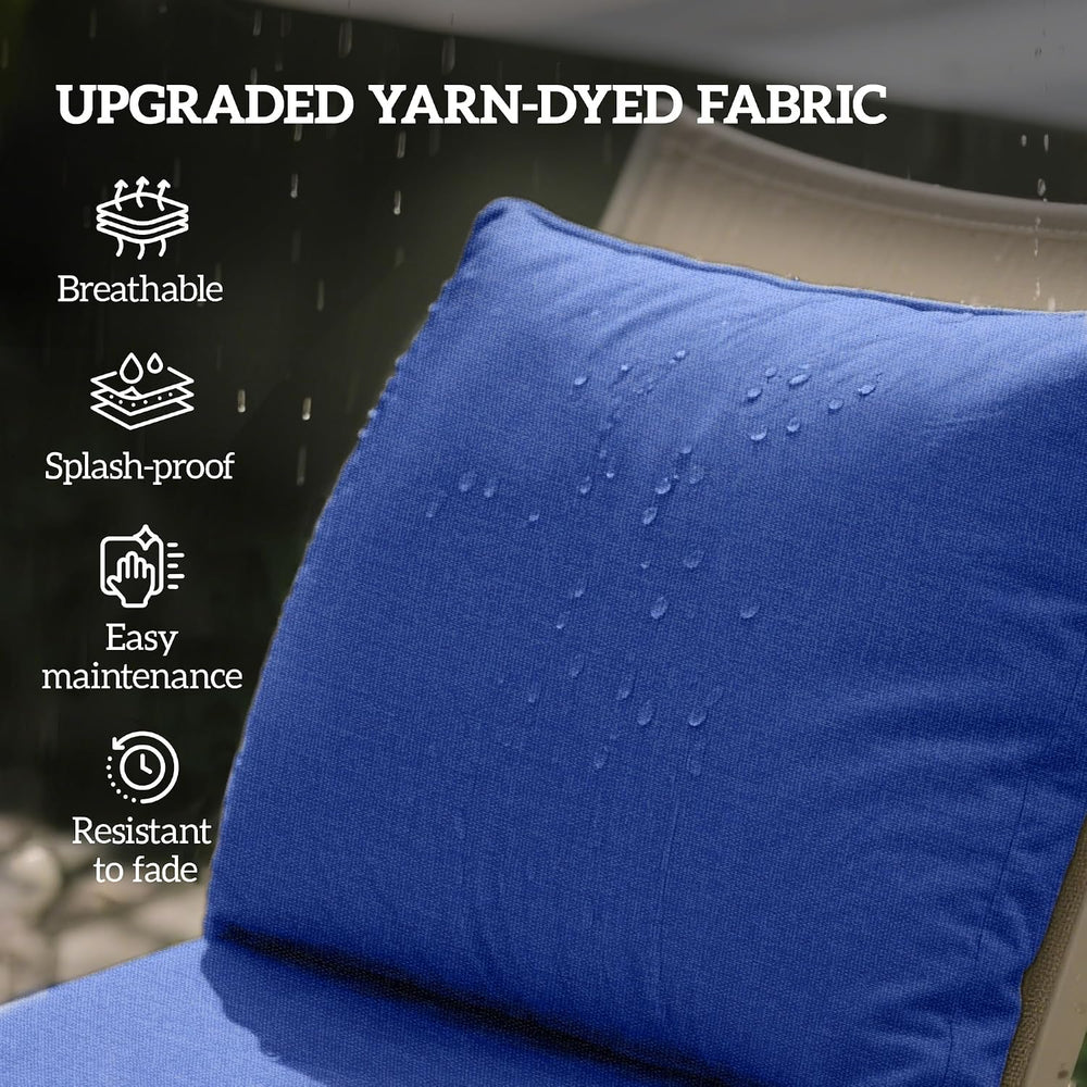 Outsunny Outdoor Chair Cushions Set of 4 Fade Resistant 24x24 In Navy Blue