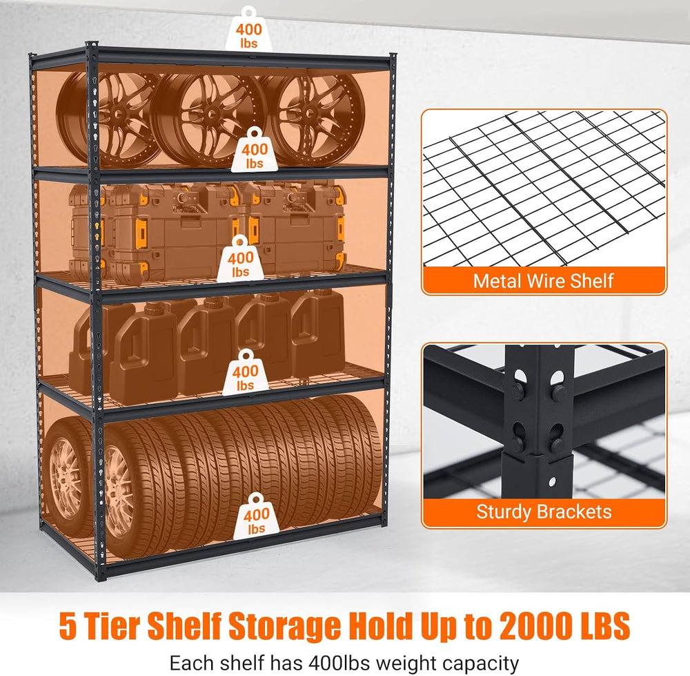 GarveeHome Garage Shelving, Heavy Duty Garage Shelving 48 in L x 24 in W x 72...