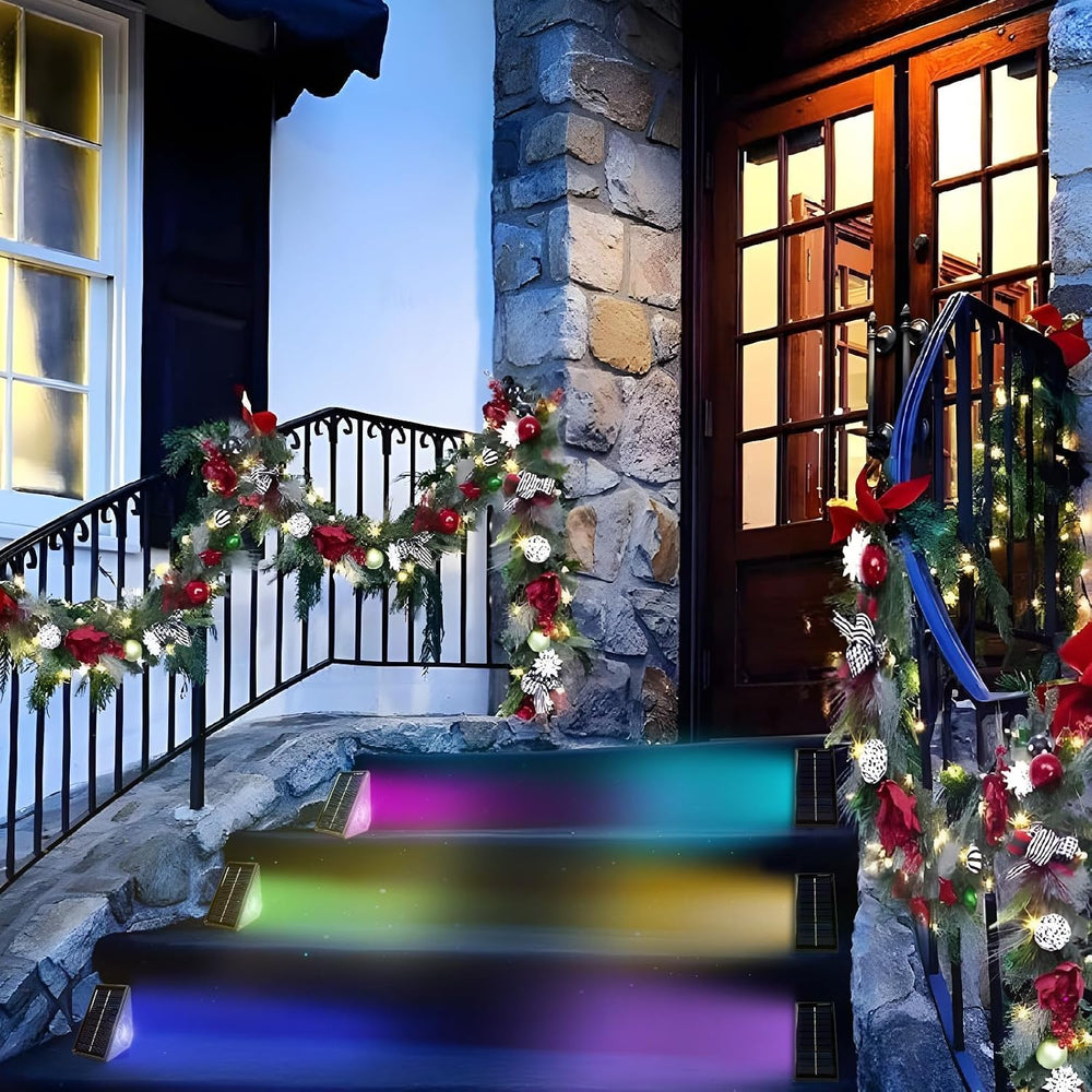 Solar Step Lights Outdoor, 6 Pack Solar Stair Lights Waterproof, Warm White/7...