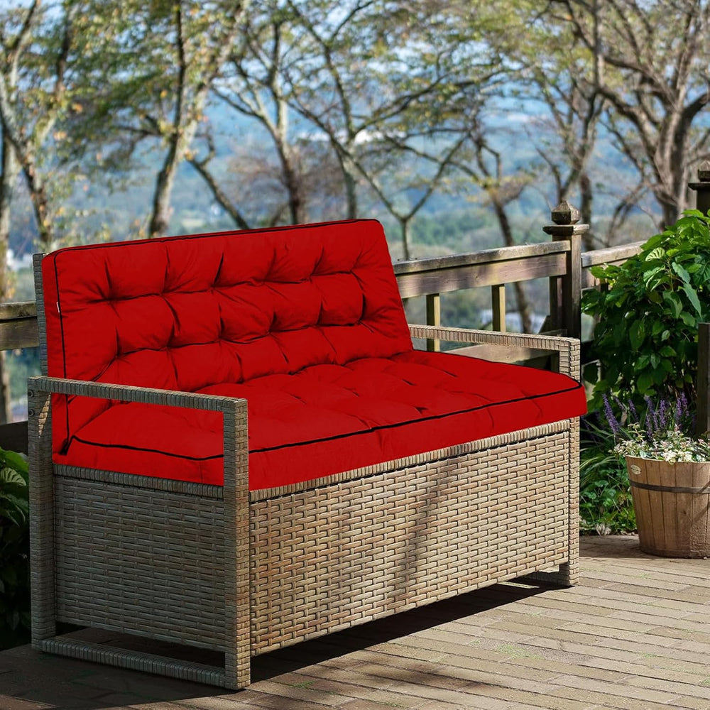 Outside Benches Cushion with Backrest, Thicken Waterproof Swing Cushions 2/3 ...