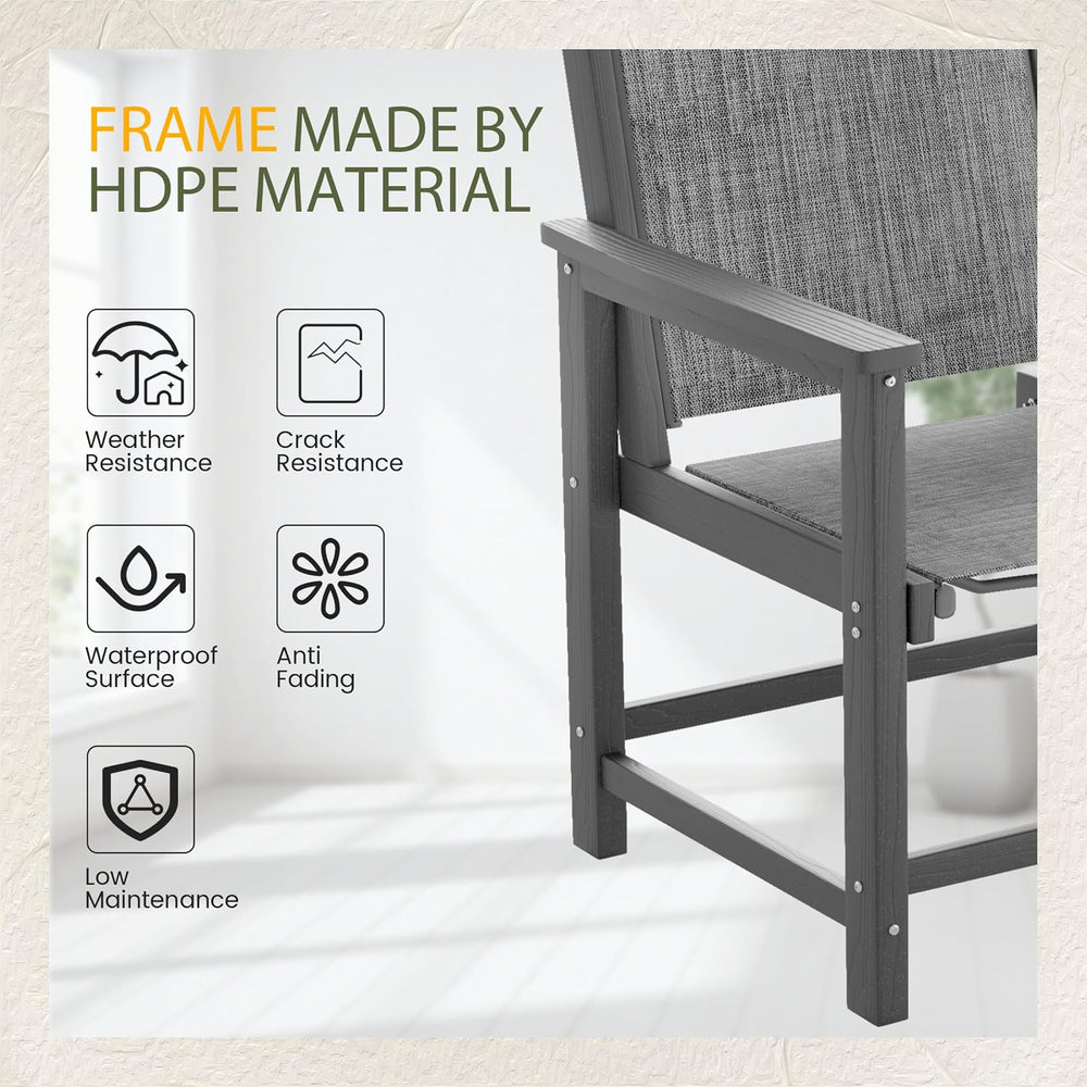 UDPATIO HDPE Outdoor Dining Table Set Patio Furniture Heavy Duty