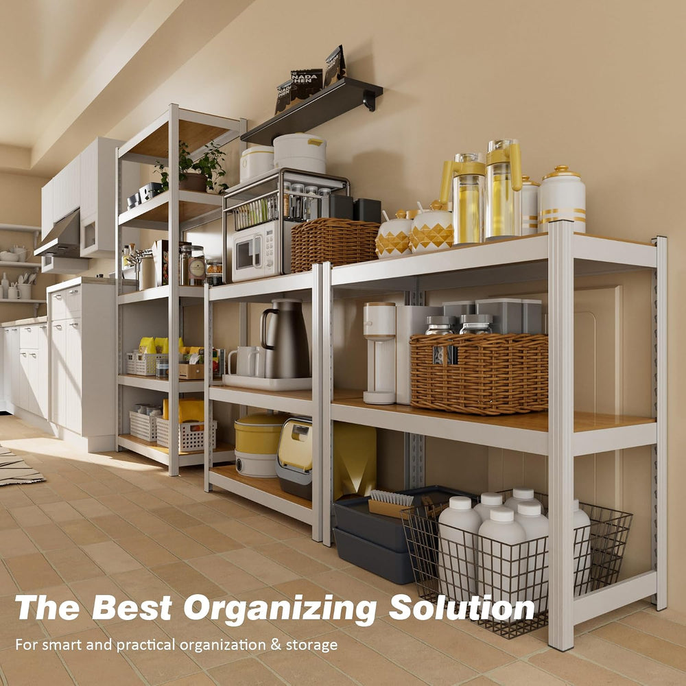 5 Tier Storage Shelves White Metal Garage Shelving 24"W x 16"D x 60...