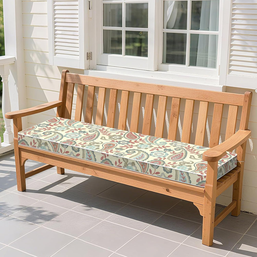 LVTXIII Outdoor Bench Cushion with Ties, 59x18x3 Inch Water-Repellent Patio F...