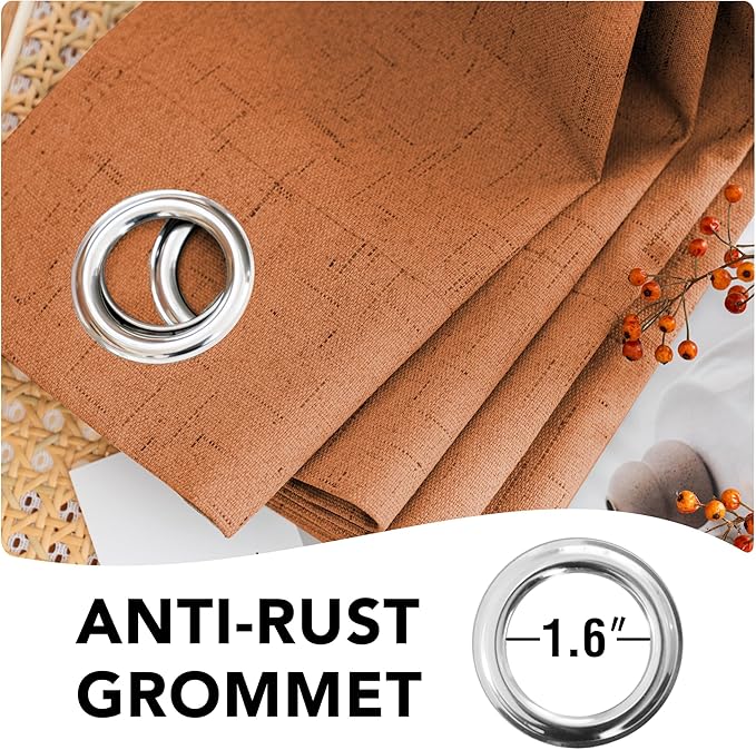 H.VERSAILTEX 100% Blackout Curtains for Bedroom Thermal Insulated Linen Textu...