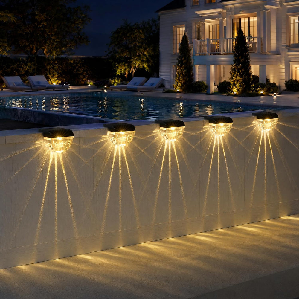 Melunar 12 Pack Solar Deck Lights Outdoor, Solar Step Lights Waterproof for O...