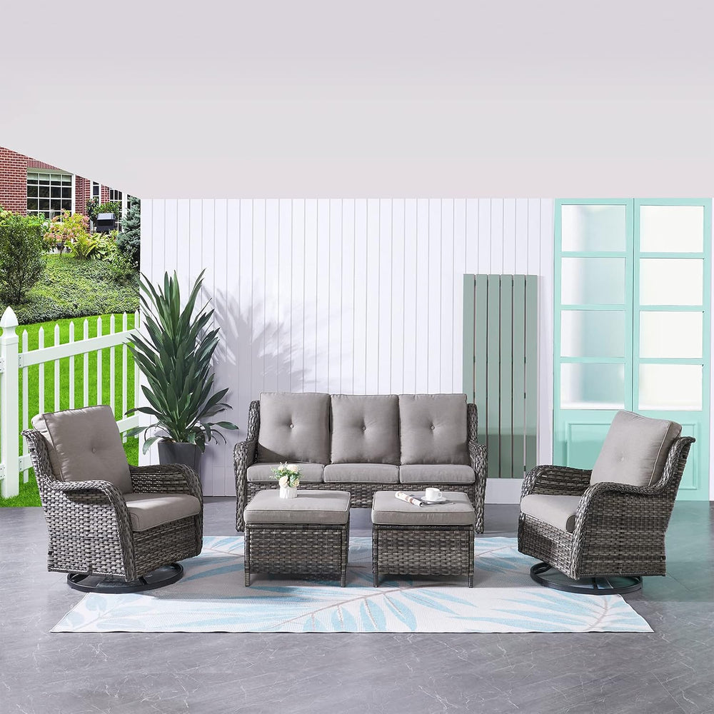 3-Seat Outdoor Wicker Sofa PE Rattan Patio Couch with Cushions,Deep Seat High...